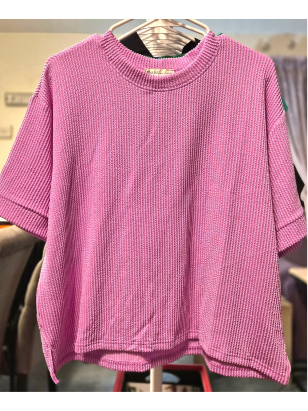 ZENANA Women's Waffle Knit Lounge Set Pink Size Small